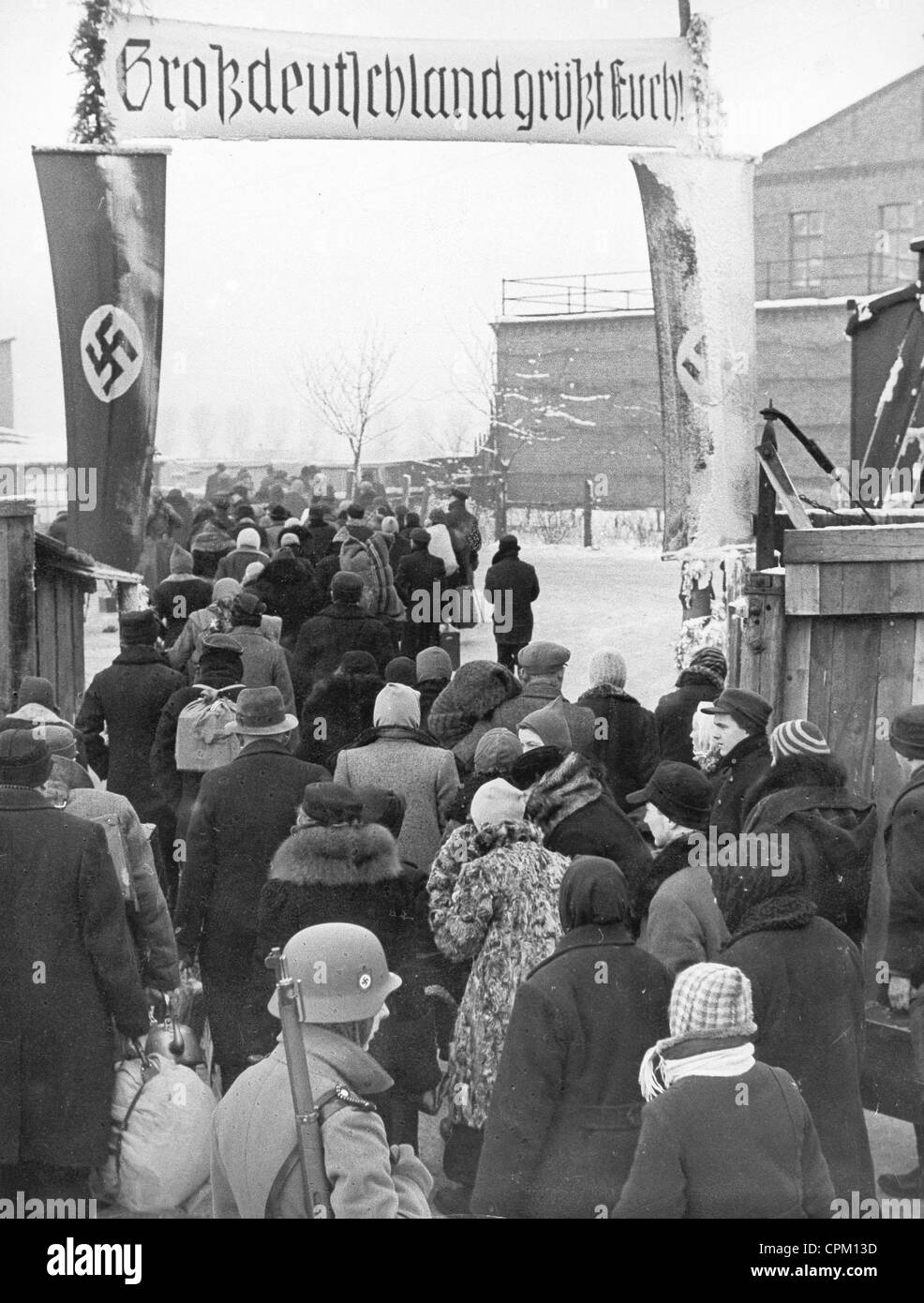 Wolhynien-deutschen kommen in der Remigrant Camp Lodz 1940 Stockfoto
