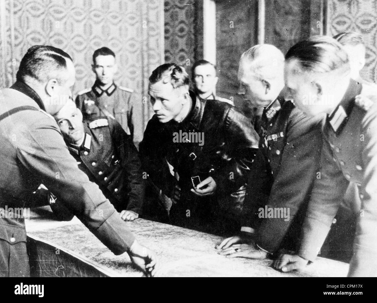 Heinz Guderian und einem russischen Offizier in Brest-Litowsk, 1939 Stockfoto