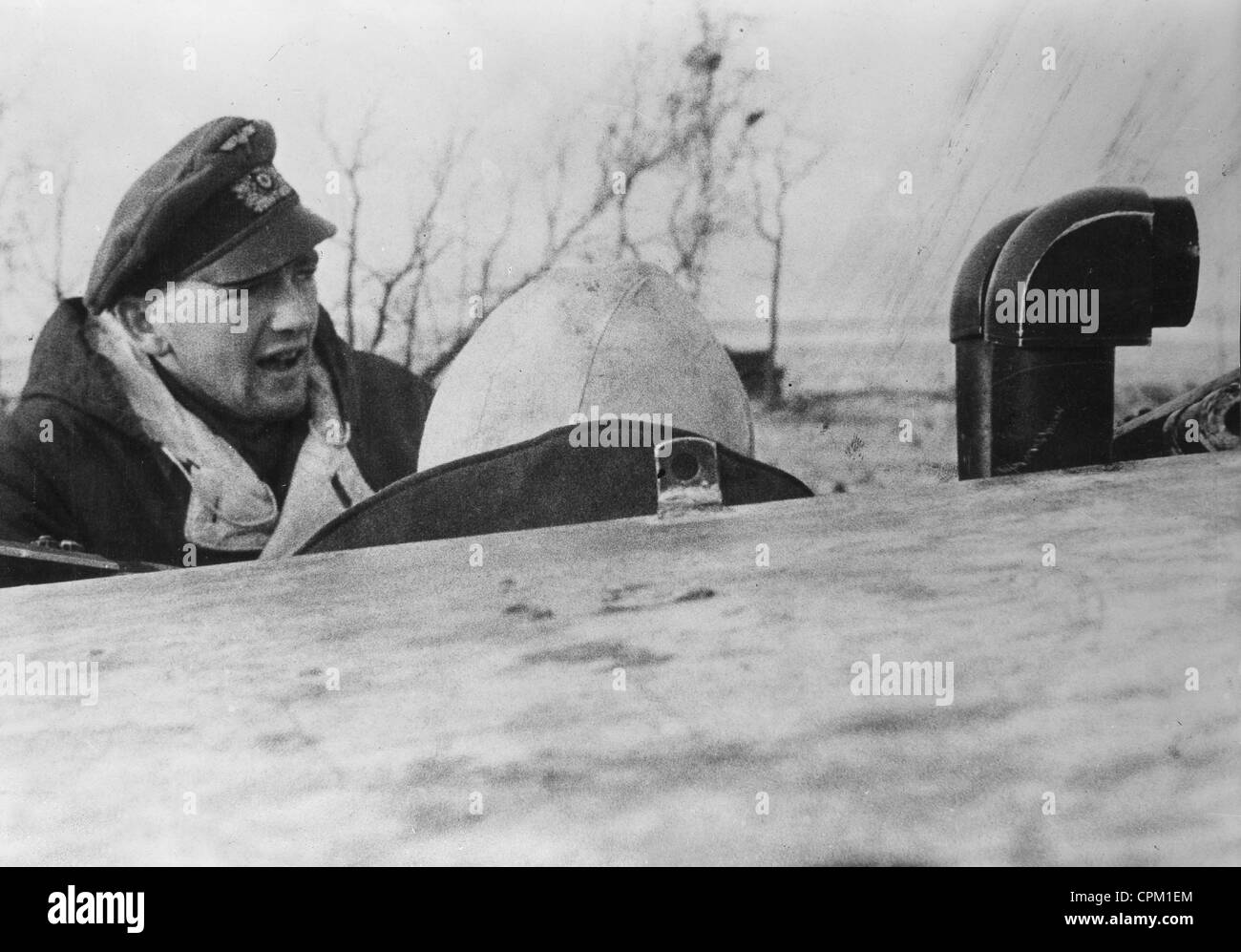 Deutsche StuG Kommandant an der Ostfront, 1943 Stockfoto