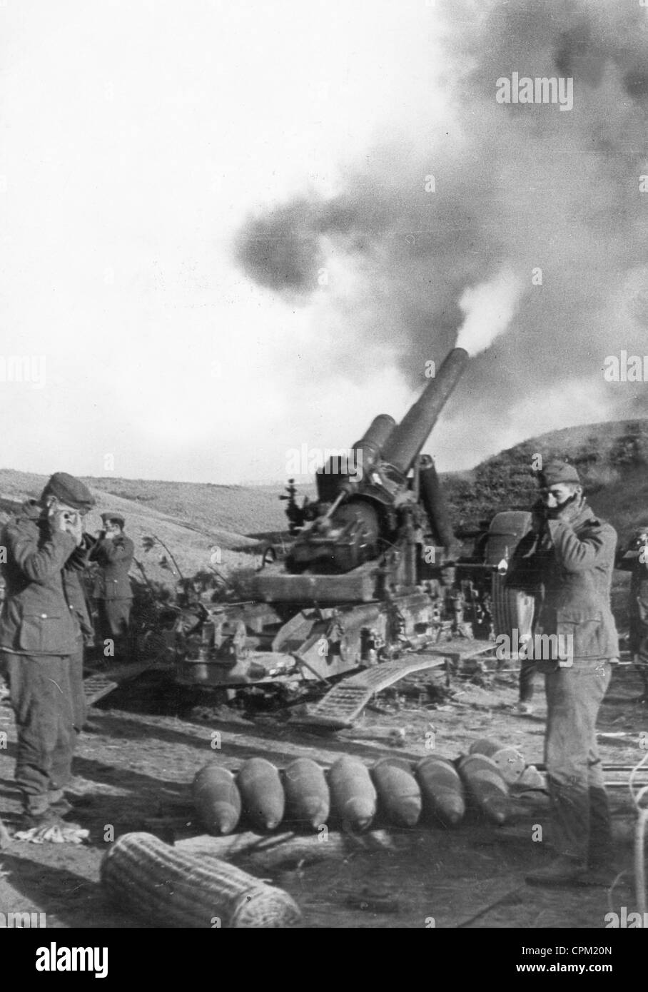 Deutsche Artillerie im Südabschnitt der Ostfront, 1942 Stockfoto