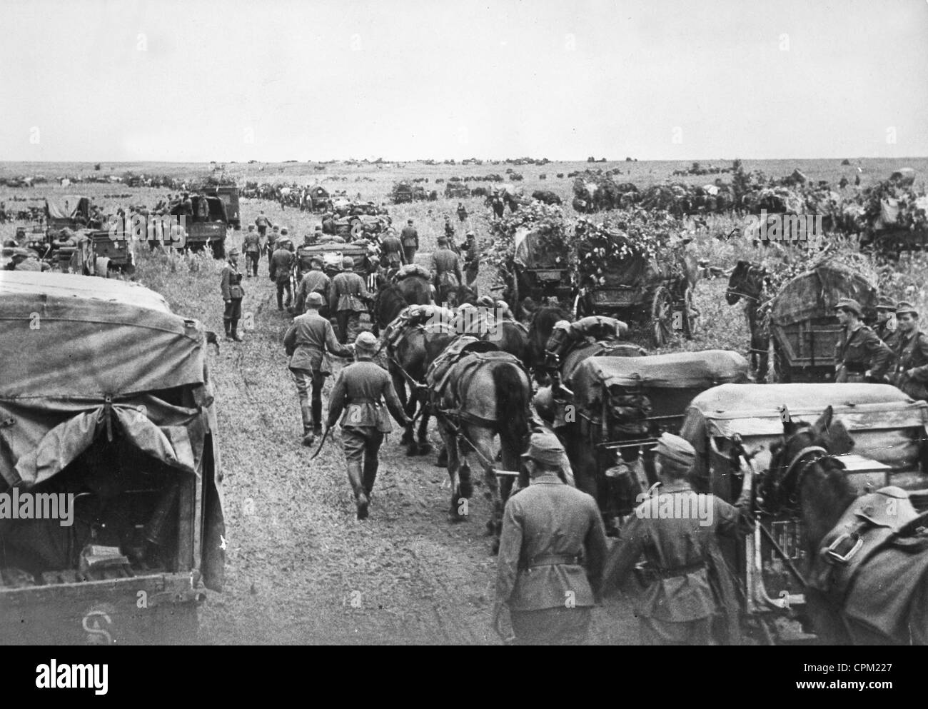 Deutsche Versorgung Konvoi an der Ostfront, 1942 Stockfoto