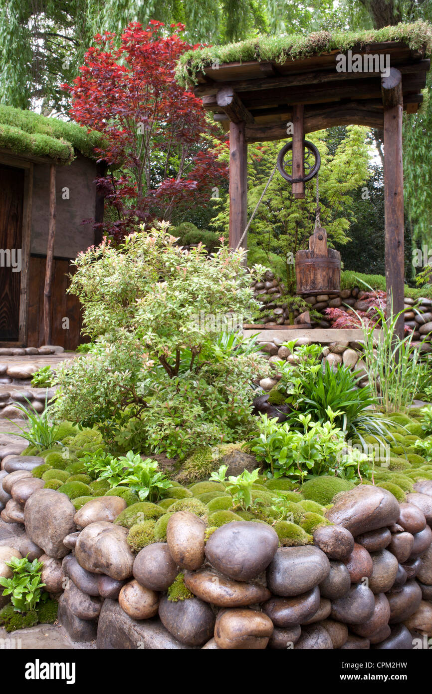 Satoyama Leben Garten am RHS Chelsea Flower Show 2012. Stockfoto
