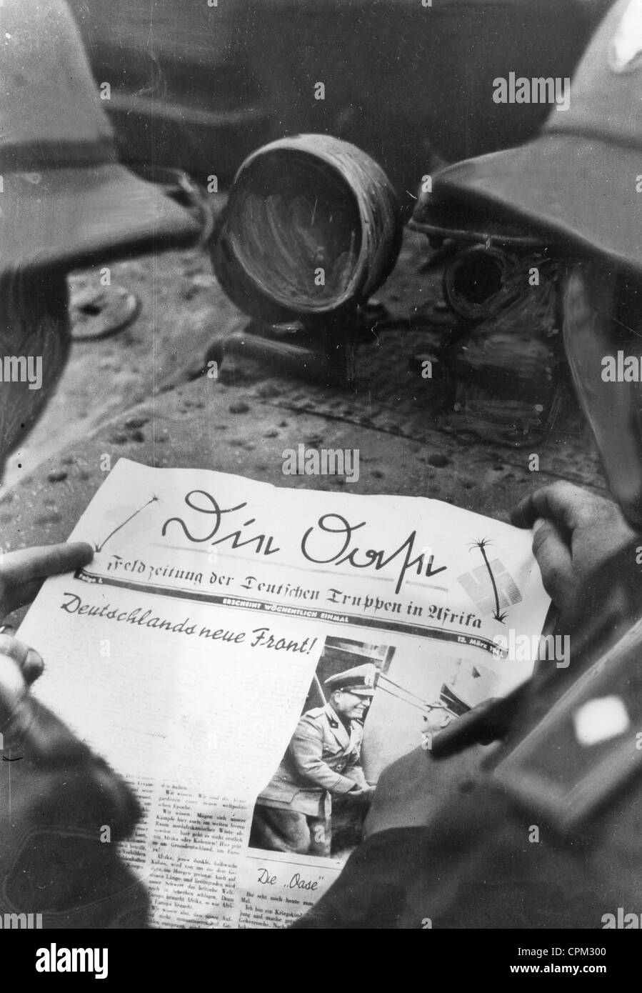 Vorderen Zeitung für das Deutsche Afrika-Korps, 1941 Stockfoto