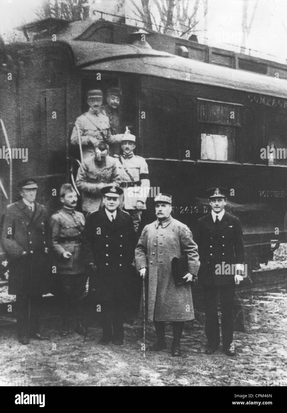 Verhandlungen der Waffenstillstand in Compiègne, 1918 Stockfoto