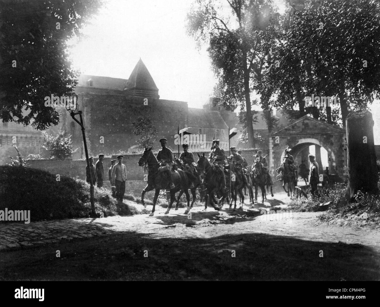 Deutsche Husaren an der Westfront, 1916 Stockfoto