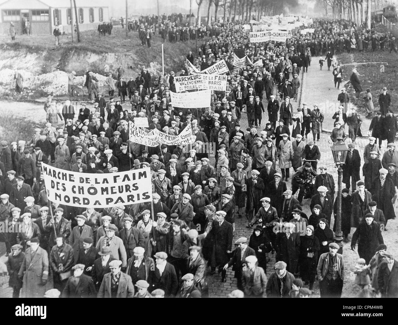 Protest während der großen Depression in Frankreich, 1933 Stockfoto