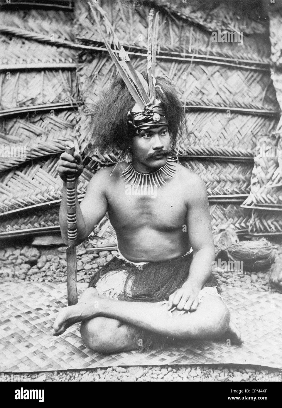 Häuptling Muliufi von Samoa Stockfoto