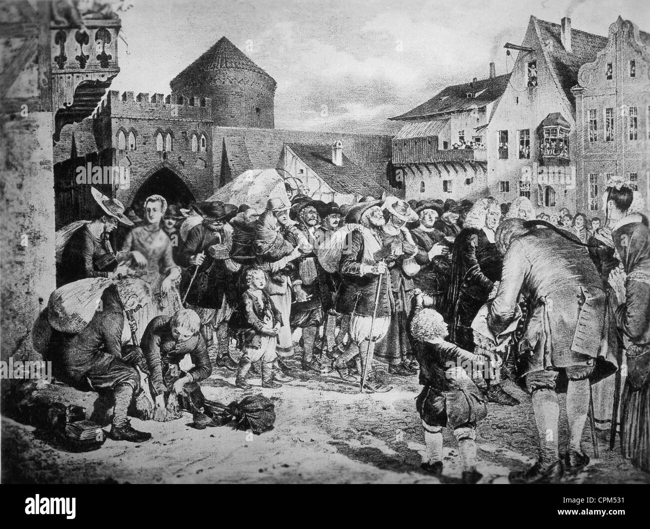 Die Ansiedlung von Protestanten aus Salzburg in Preußen, 1731/1732 Stockfoto