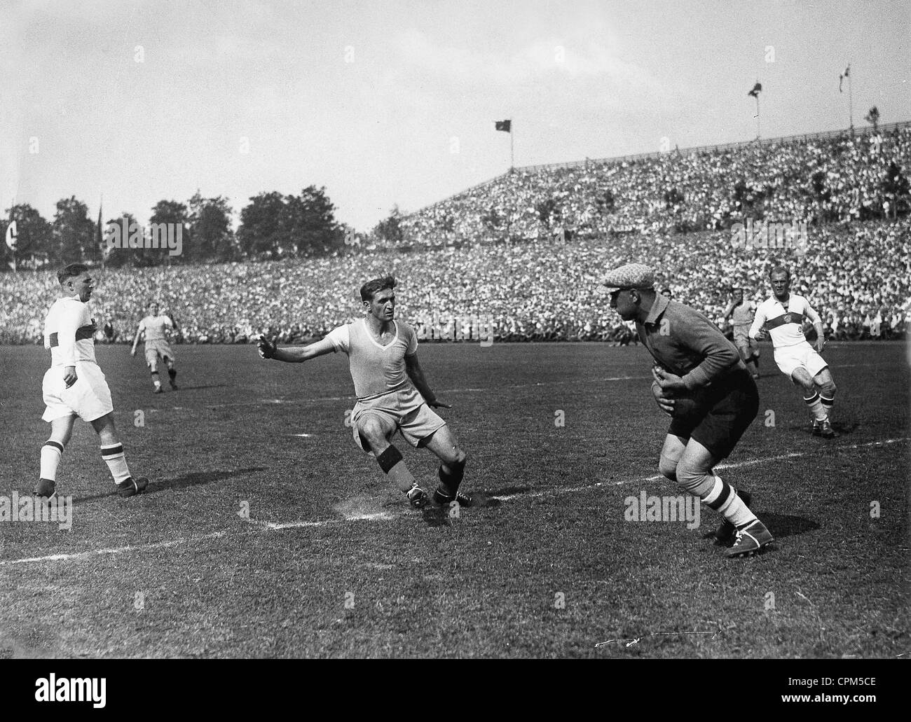 Schalke 04 V VfB Stuttgart im Spiel um die Deutsche Fußballmeisterschaft, 1935 Stockfoto