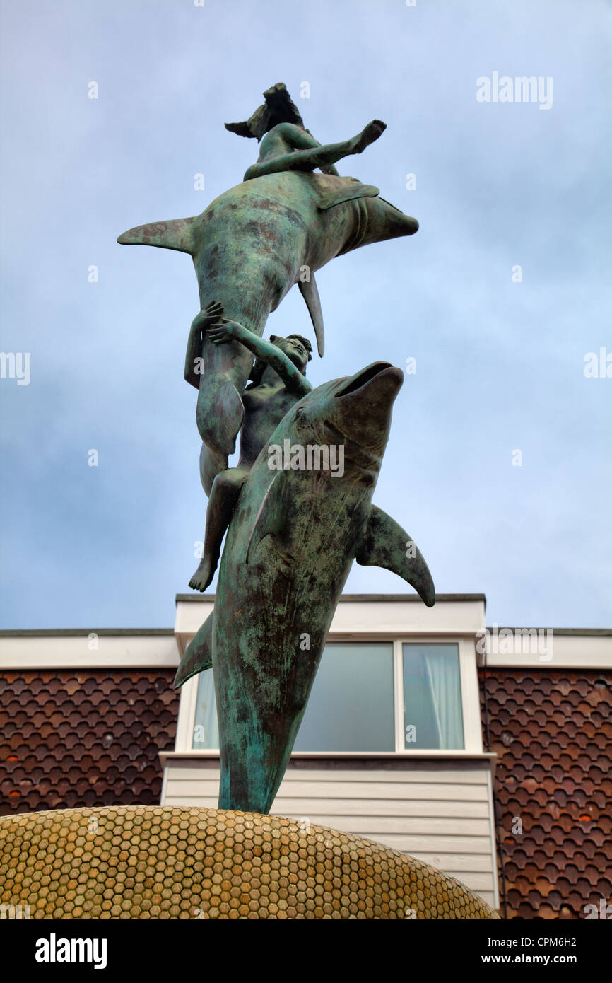James Osborne Delphinbrunnen auf Brighton Square in Brighton - UK Stockfoto