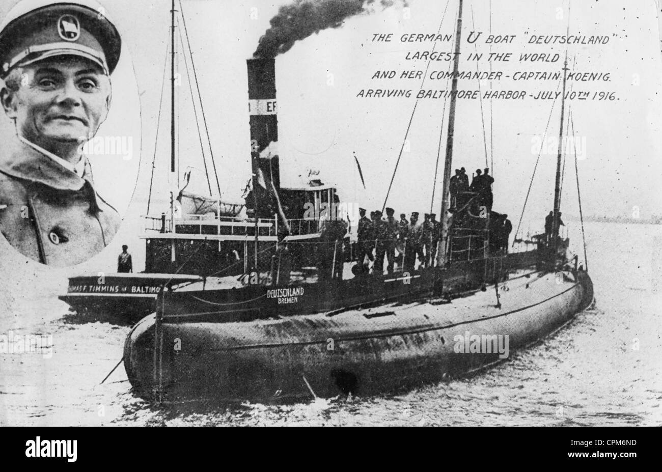 Deutschen Handels-u-Boot "Deutschland" in Baltimore Harbor, 1916 Stockfoto