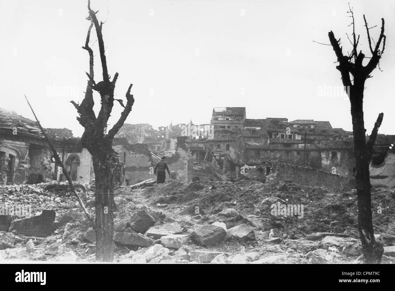 Zerstörte Stadt Oviedo während des spanischen Bürgerkriegs, 1938 Stockfoto