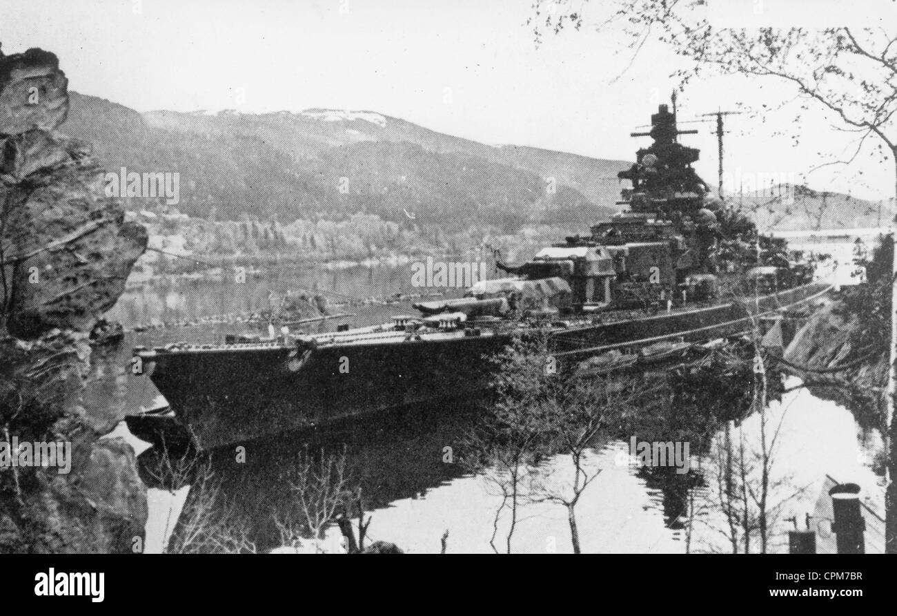 Deutsche Schlachtschiff "Tirpitz", 1943 Stockfoto