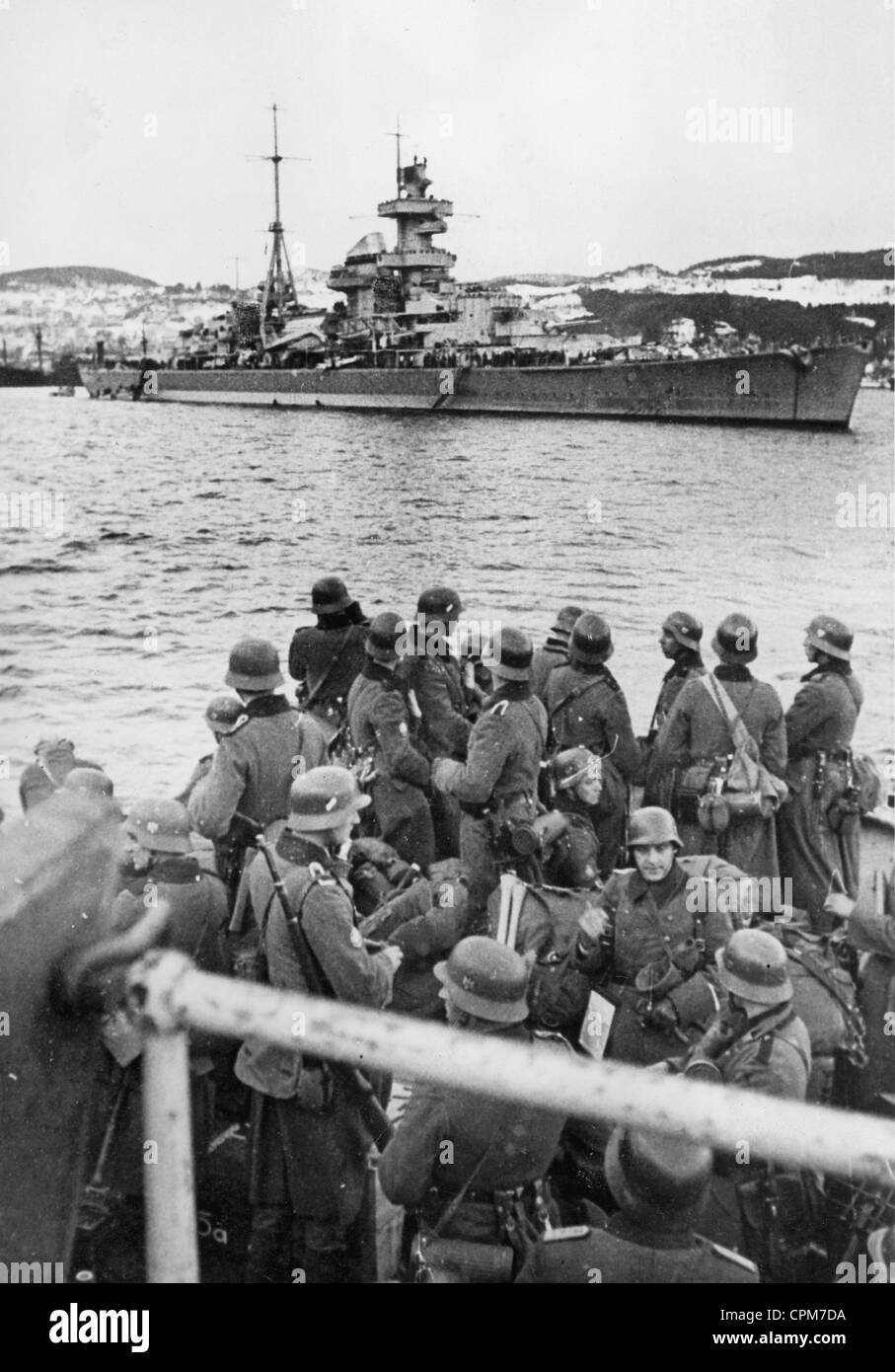 Landung der deutschen Truppen in Norwegen während der Aktion "Weser Übung", 1940 Stockfoto