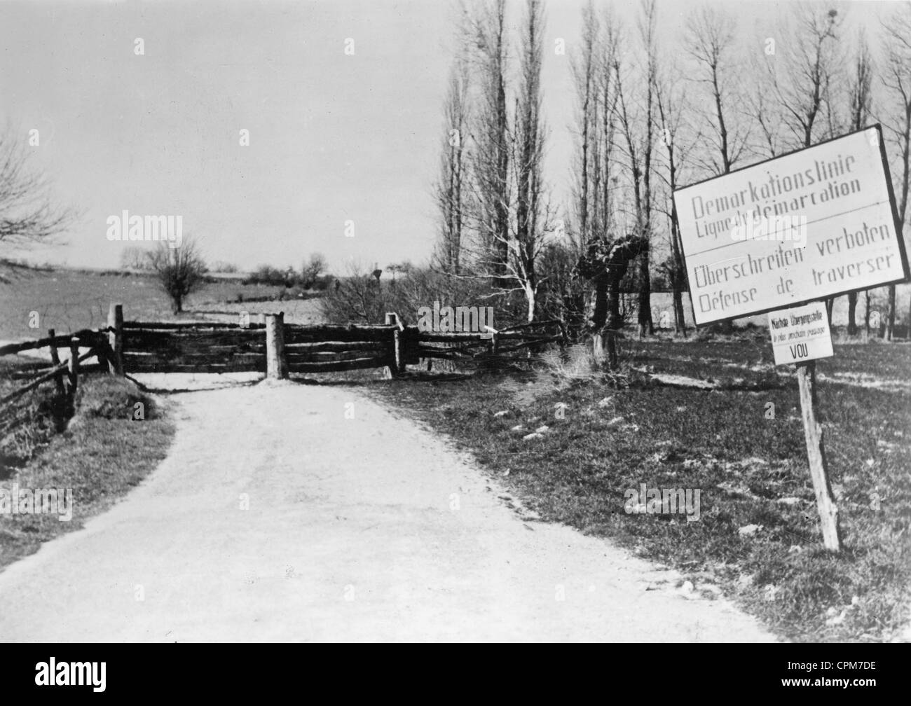 Demarkationslinie zu Vichy-Frankreich, 1941 Stockfoto
