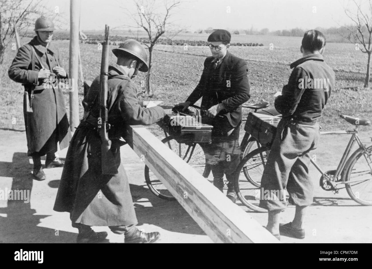 Französischen Positionen entlang der Demarkationslinie zu Vichy-Frankreich, 1941 Stockfoto