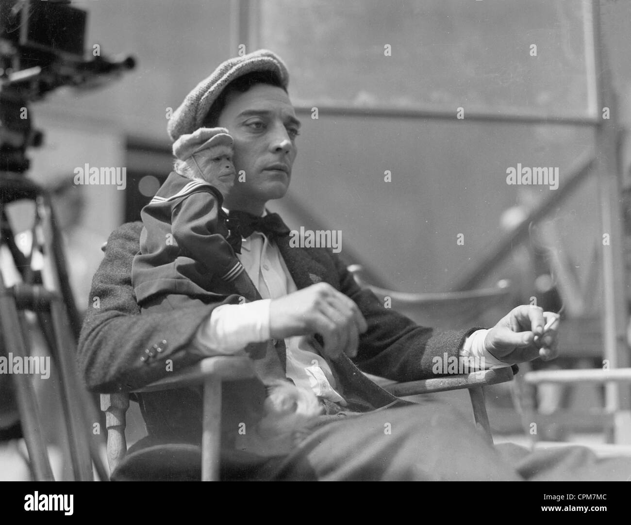 Buster Keaton mit Affen, 1928 Stockfoto