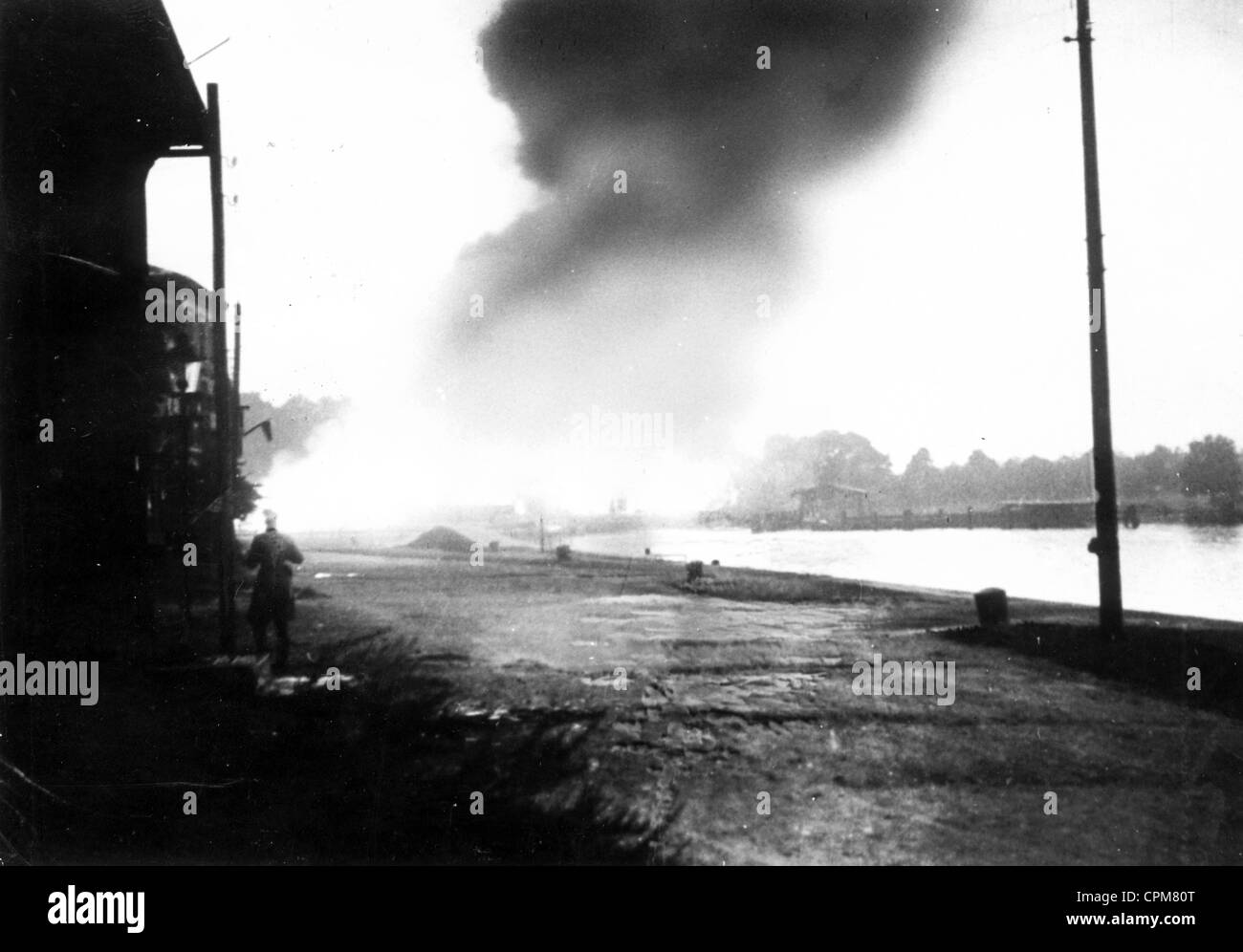 Bombardierung von der Westerplatte 1939 Stockfoto