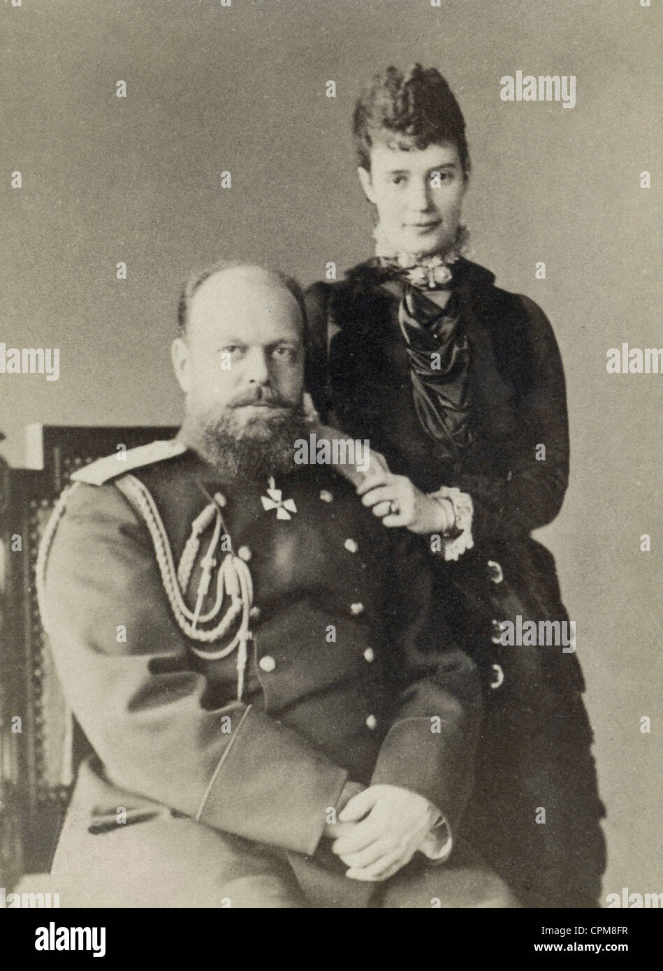 Zar Alexander III. Maria Feodorowna von Russland mit etwa, 1866 Stockfoto