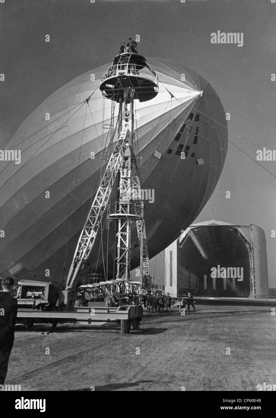 LZ 129 "Hindenburg" in Frankfurt am Main, 1936 Stockfoto