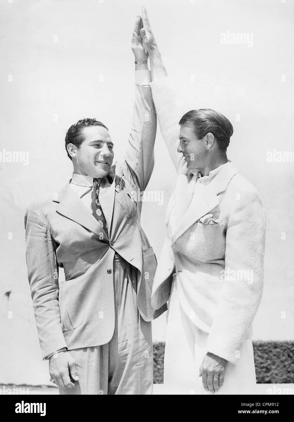 Max Baer und Gary Cooper, 1934 Stockfoto