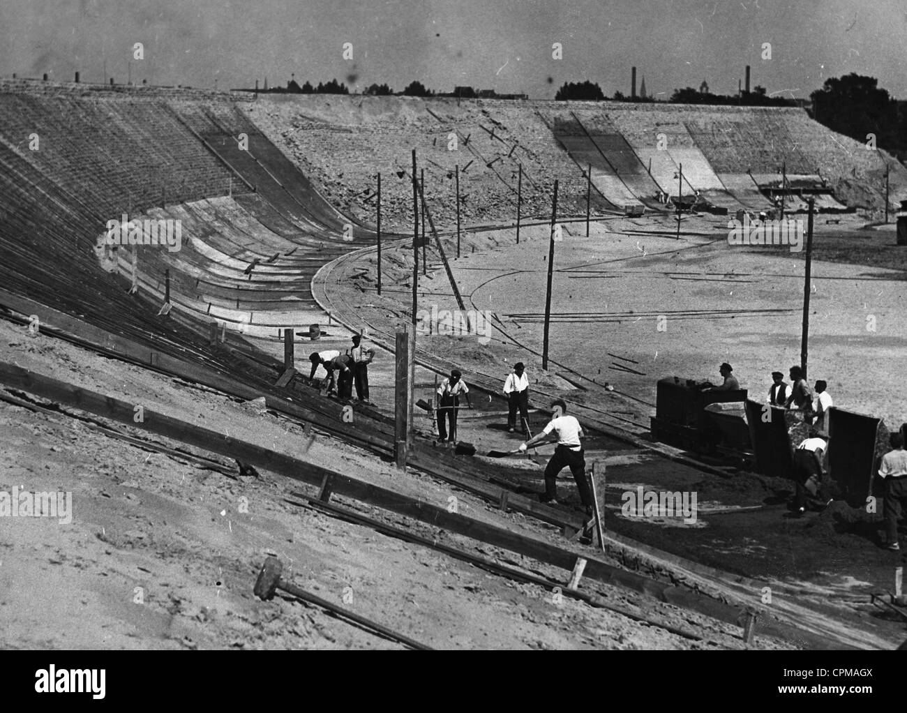 Bauarbeiten an der Avus, 1936 Stockfoto