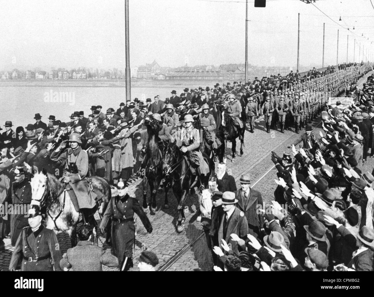 Deutschen Truppen während der Besetzung des Rheinlandes, 1936 Stockfoto