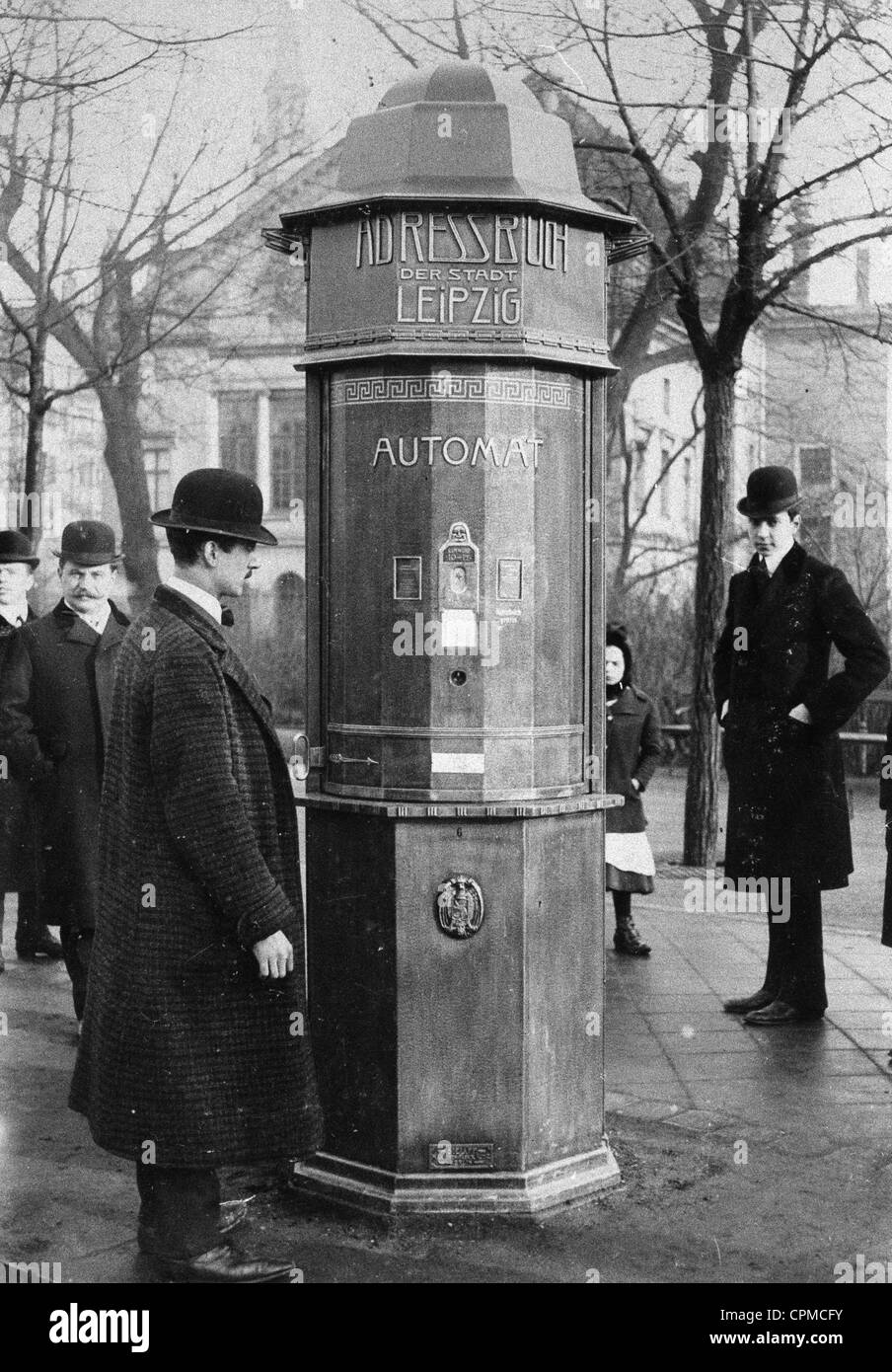 Automatische Adresse Maschine in Leipzig, 1908 Stockfoto