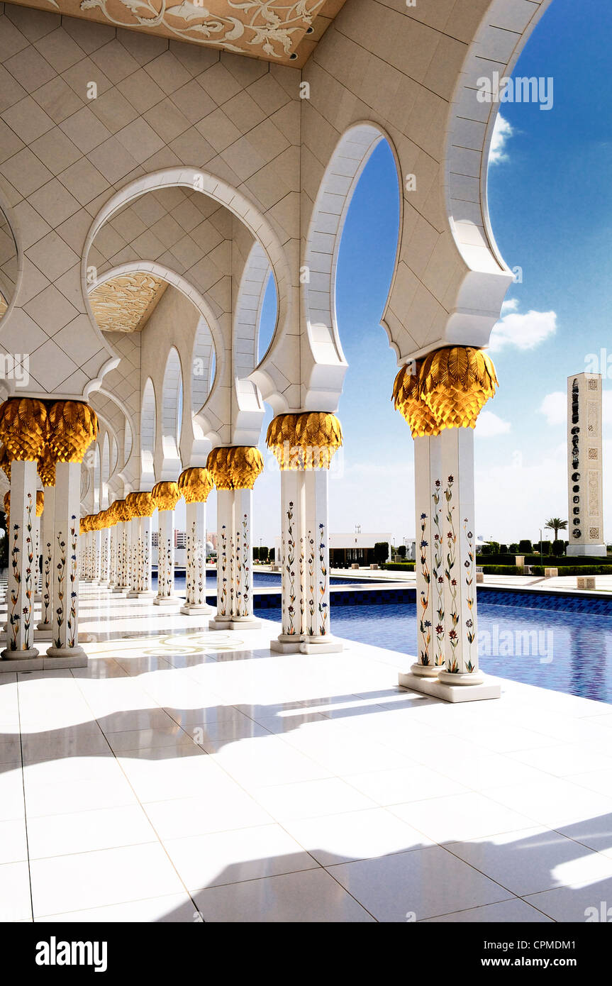 Sheikh Zayed Moschee in Abu Dhabi, Vereinigte Arabische Emirate Stockfoto