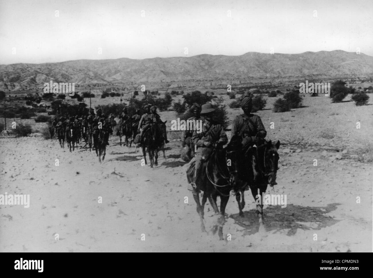 Indische Truppen in Persien während des ersten Weltkrieges 1914 auf dem Vormarsch Stockfoto