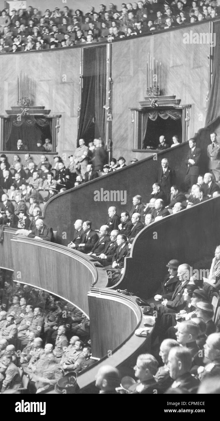 Publikum während der Reichstagssitzung am 21. kann 1935 Stockfoto