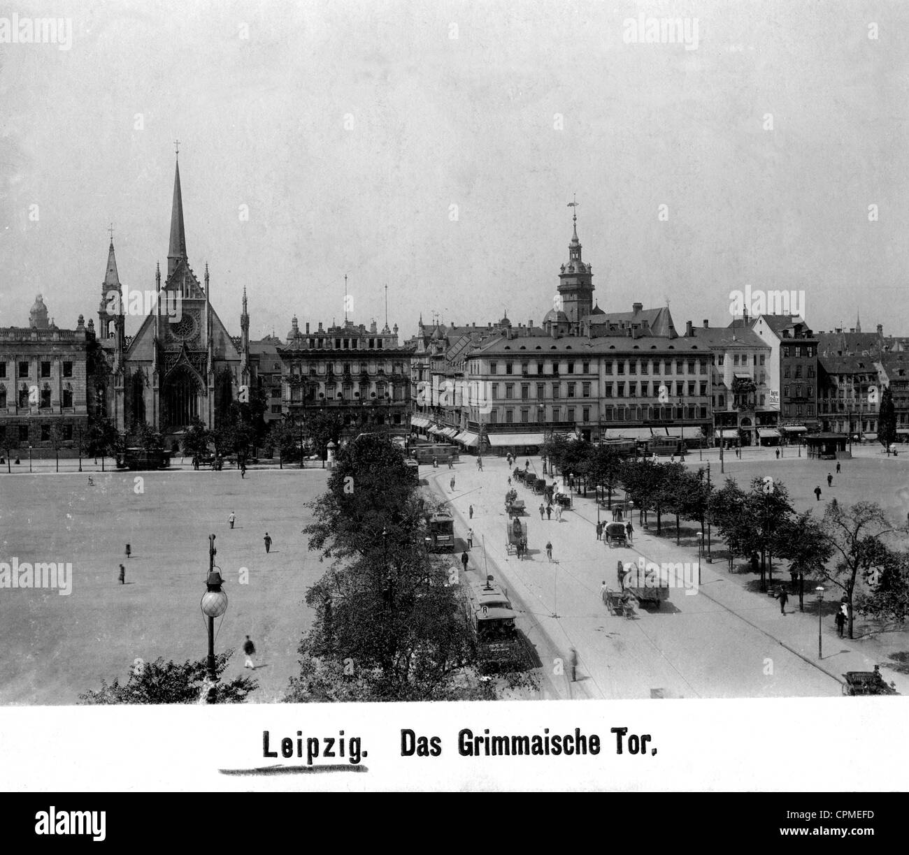 Die Grimmaische Tor in Leipzig, 1906 Stockfoto