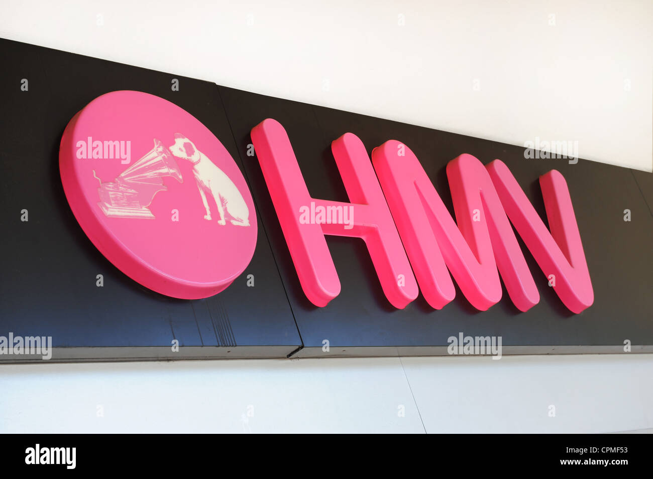 HMV-Shop-Logo und Zeichen Stockfoto