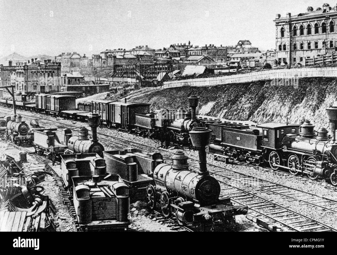 Die Transsibirische Eisenbahn, 1896 Stockfoto