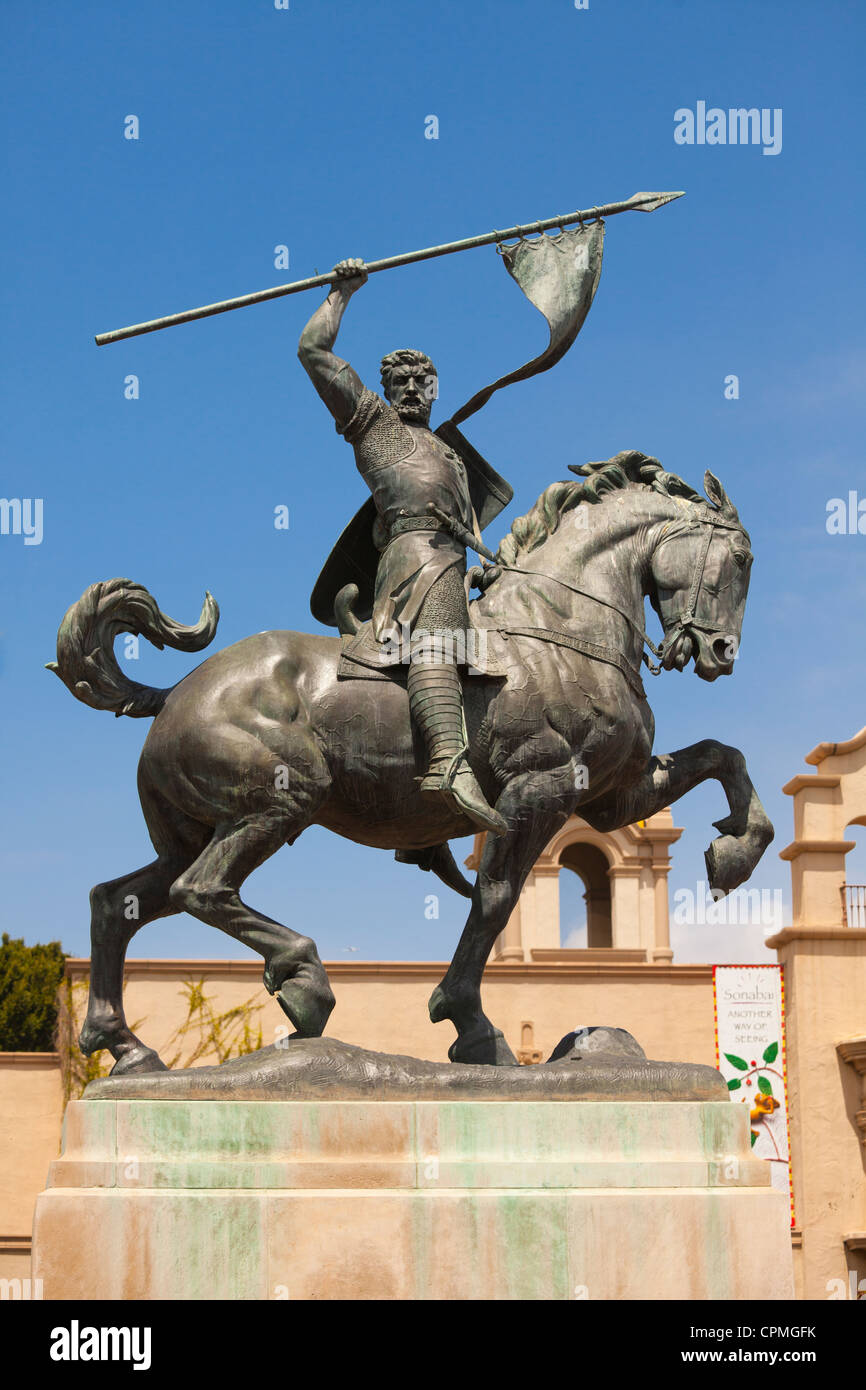 El Cid Statue. Balboa Park, San Diego. Stockfoto