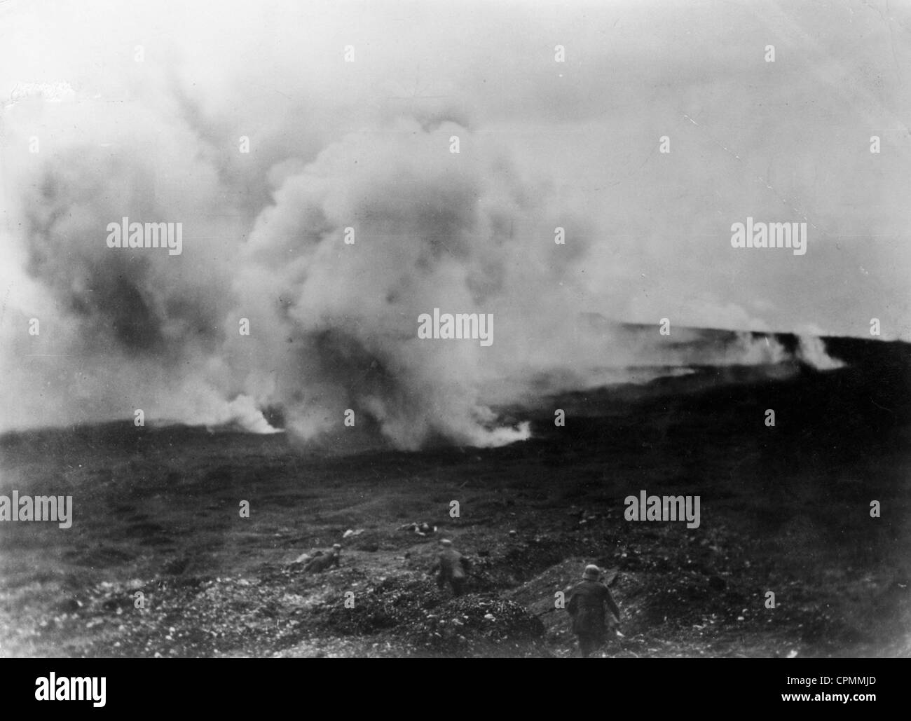 Deutsche Soldaten mit Gas, 1918 Stockfoto