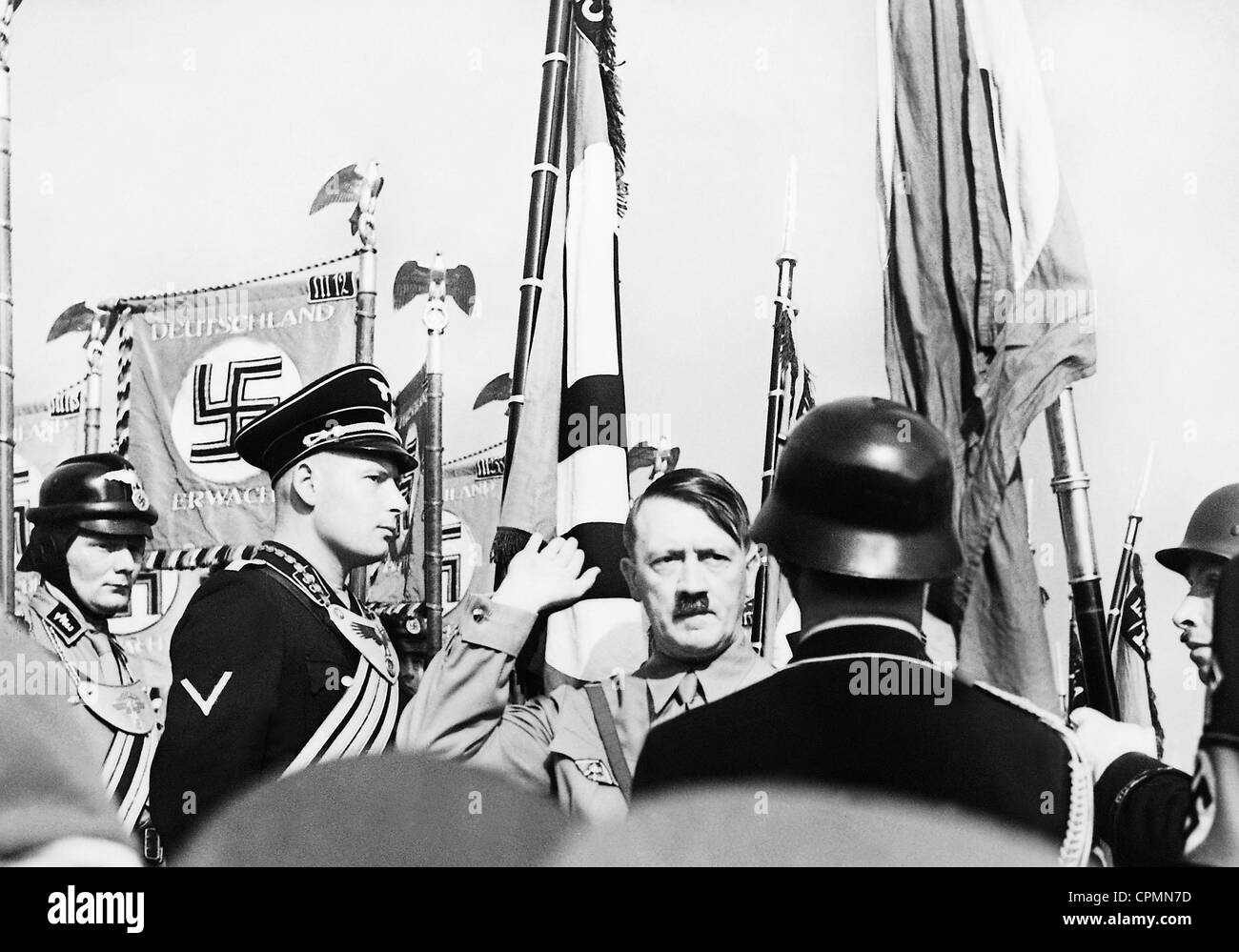 Adolf Hitler an die Weihe des SS-Standards auf der Nürnberger Rallye, 1938 Stockfoto