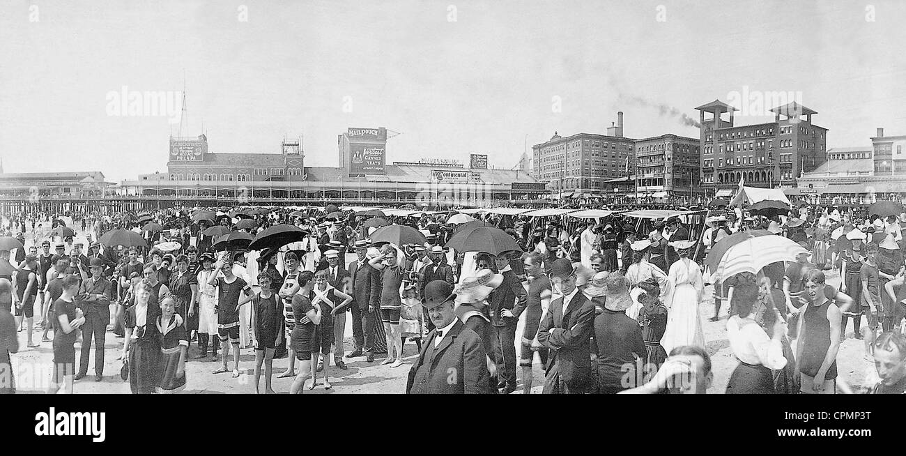 Szene am Strand von Jersey City, 1906 Stockfoto