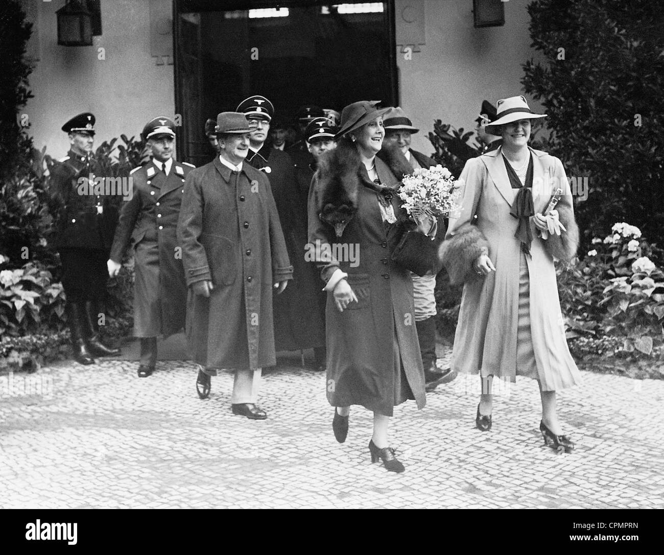 Hermann Goering und Emmy Göring mit Miklos Horthy und seine Frau Magda Horthy, 1938 Stockfoto