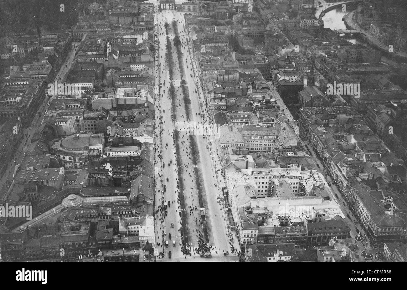 Luftbild von der Straße "Unter Den Linden" in Berlin, 1913 Stockfoto