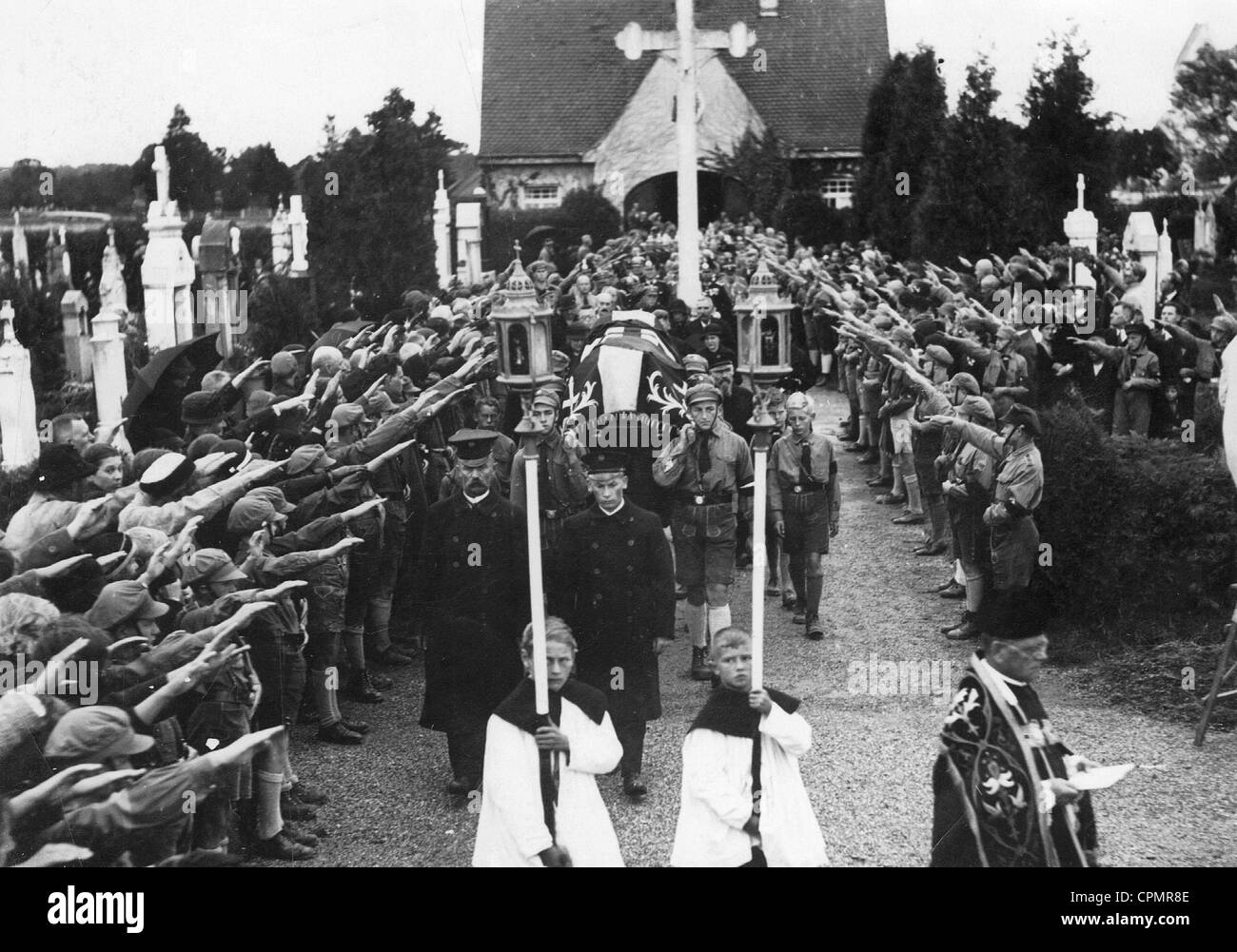 Beerdigung eines Mitglieds der Hitler-Jugend Stockfoto