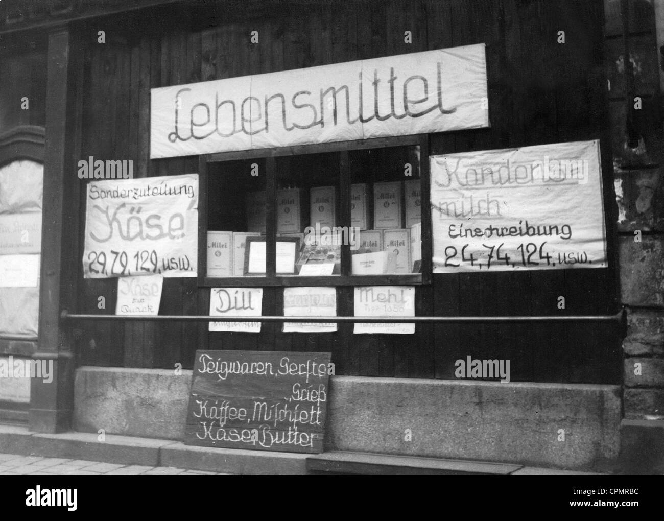 Versorgung mit Lebensmitteln in Deutschland während des zweiten Weltkrieges Stockfoto