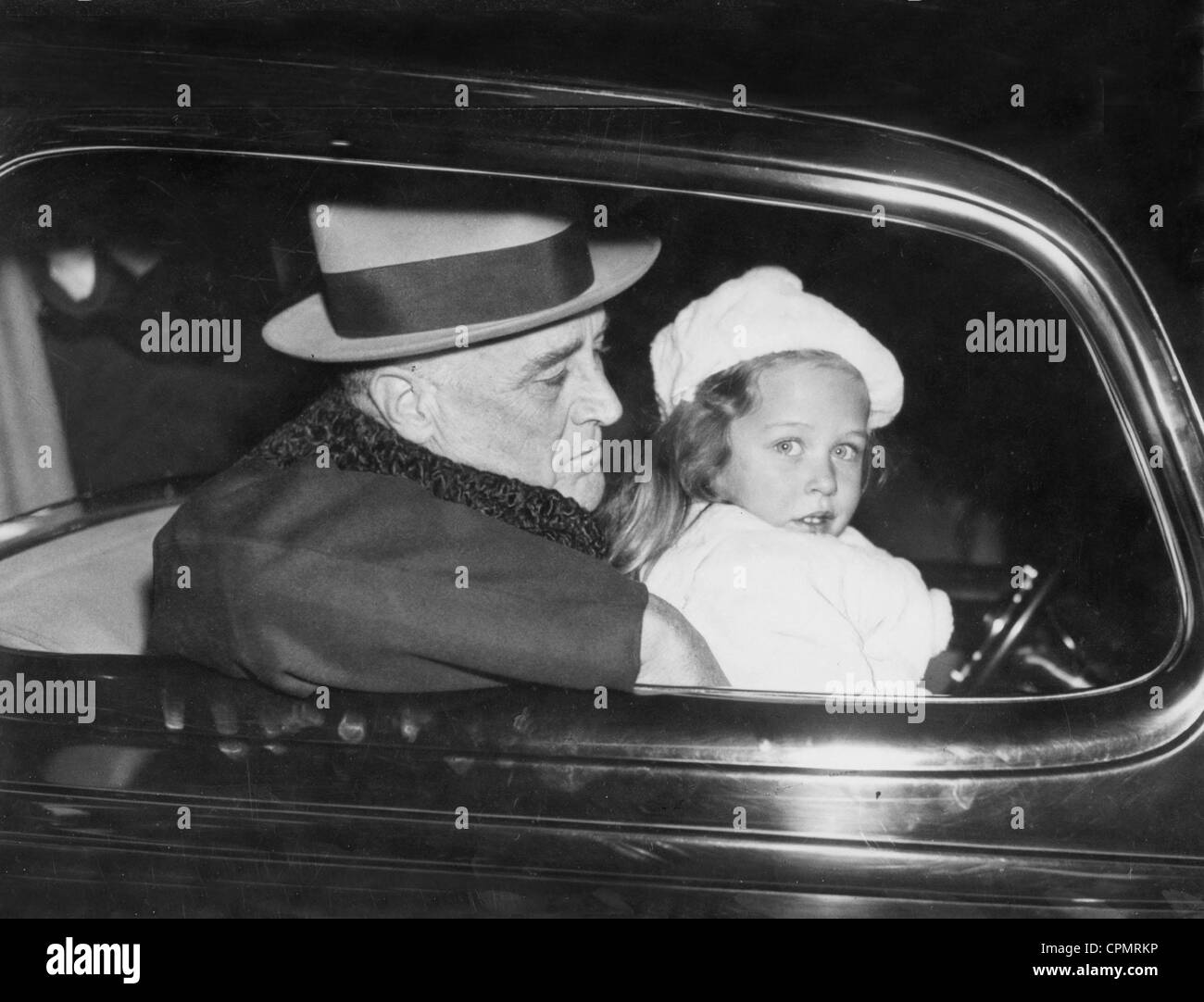 Franklin Delano Roosevelt mit seiner Enkelin, Kate, 1936 Stockfoto