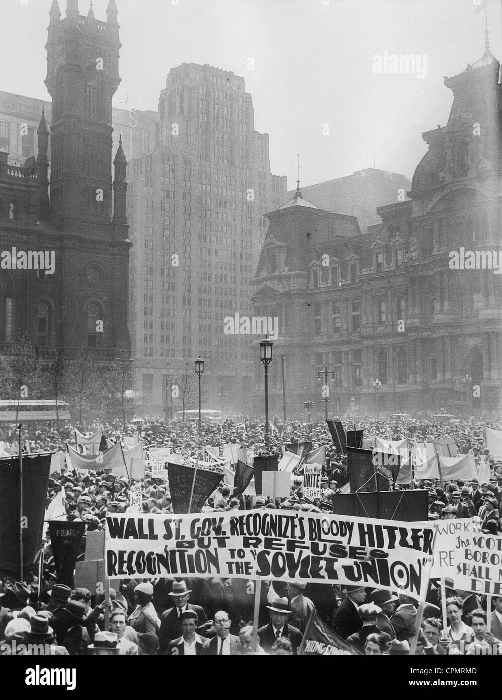 Mai-Demonstration der Kommunisten in Philadelphia, 1933 Stockfoto