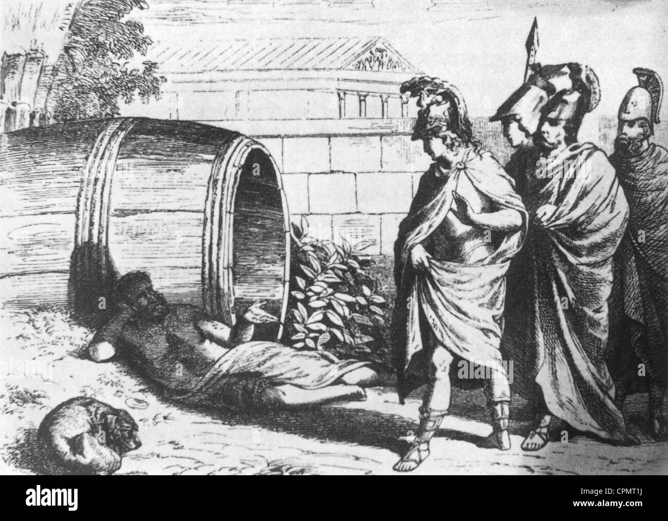 Alexander der große und Diogenes Stockfoto