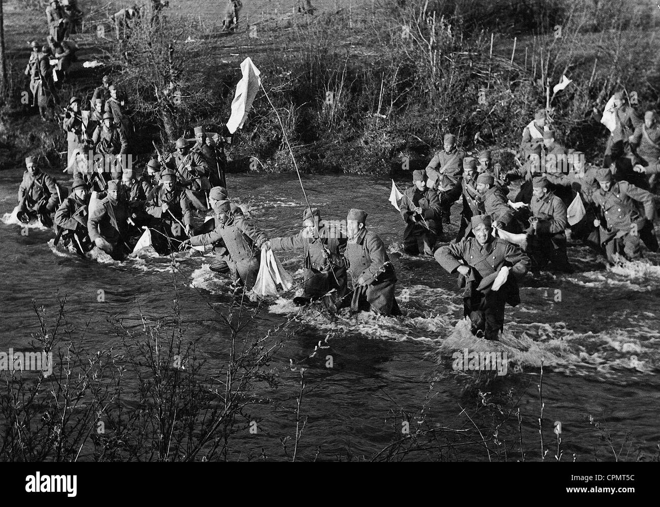Jugoslawische Soldaten kapitulieren, 1941 Stockfoto