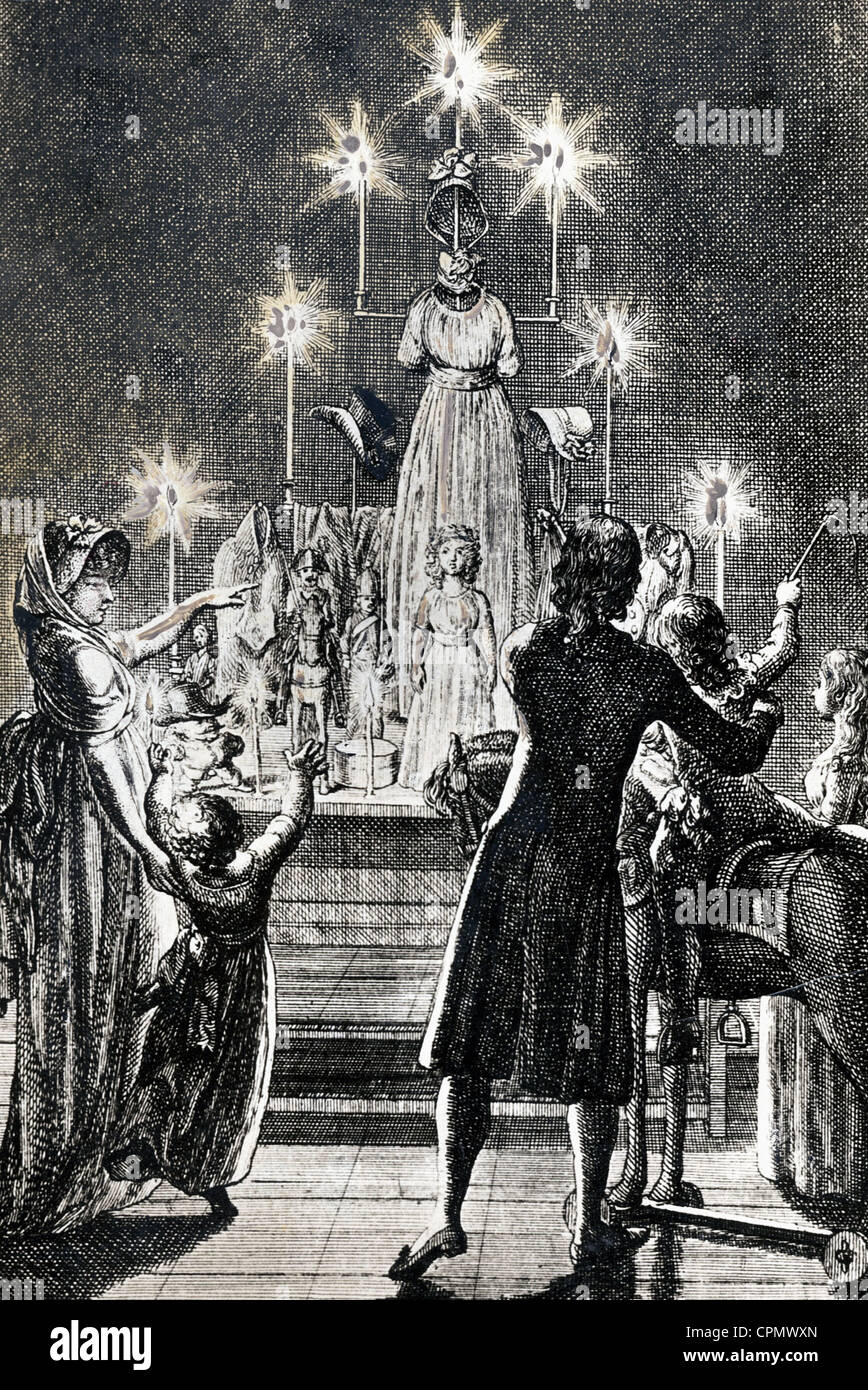 Daniel Chodowiecki, Bild "Festival am Weihnachtsabend", 18. Jahrhundert Stockfoto