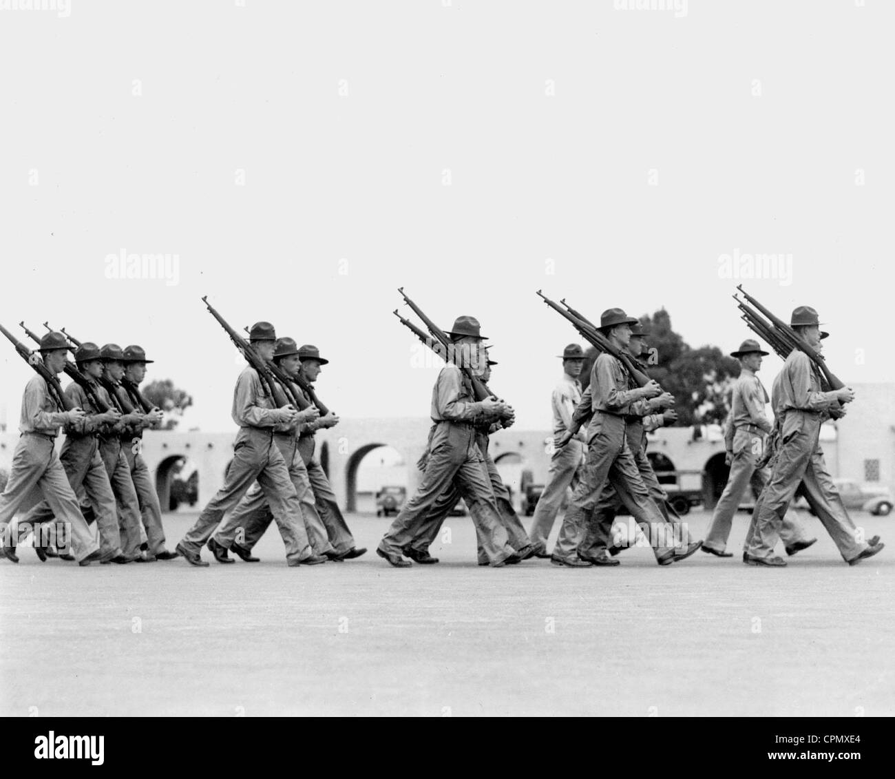 Amerikanische Marineinfanterie, 1937 Stockfoto
