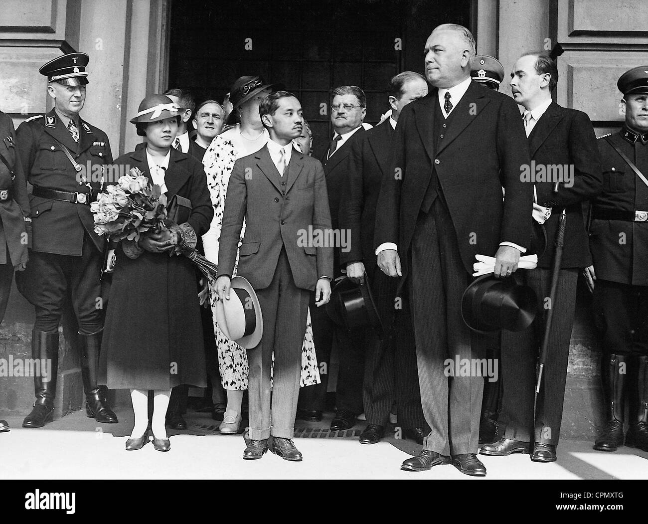 Königin Rambi Barni, König Rama VII und Konstantin von Neurath, 1934 Stockfoto