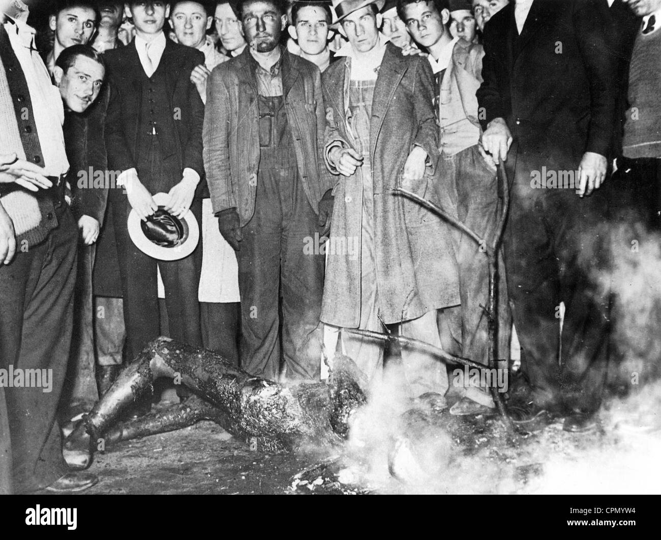 Lynchjustiz in den Vereinigten Staaten zu einem farbigen Mann, 1933 Stockfoto